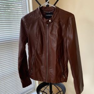 Brown leather jacket